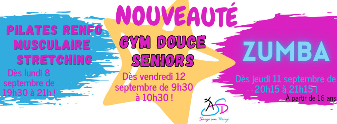 L'ASDS propose 3 cours dès le 8 septembre !